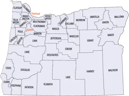 Comtés de l'Oregon