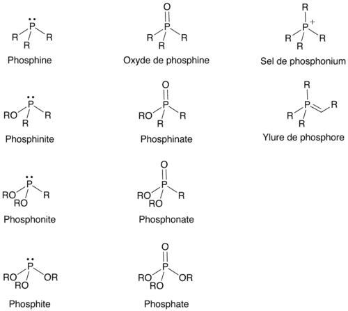 Les différentes classes de composés organophosphorés