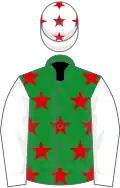 Verte étoiles rouges, manches blanches, toque blanche à étoiles rouges