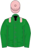 Green, pink epaulettes, green sleeves, pink cap