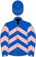 Royal blue, pink chevrons, royal blue cap