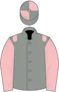 Grey, pink epaulets and sleeves, quartered cap