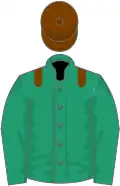 Dark green, brown epaulets, sleeves and cap