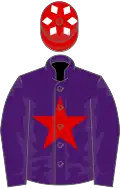 Purple, Red star and sleeves, Red cap with white peak