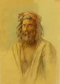 Musulman derviche en 1895. Alphonse Birck, aquarelle sur papier, 1895. musée des Beaux-Arts de Morlaix.
