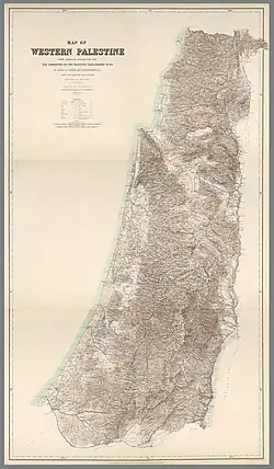Une carte détaillée de la Palestine du 19e siècle