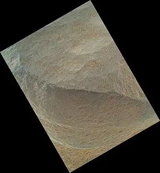 Photo prise par la caméra microscope MAHLI de la roche Bathurst Inlet(30 septembre)