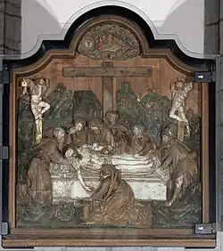 Église Saint-Aubin, retable polychrome