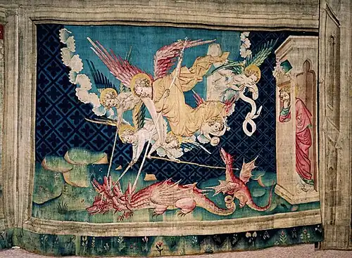 Saint Michel combat le dragon (renversée s.v.p.).