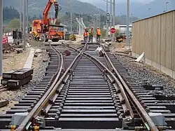 L'entrée en gare, depuis Bourg.