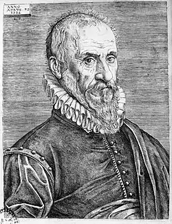 Portrait gravé d'Ambroise Paré (1582), Paris, bibliothèque interuniversitaire de santé.