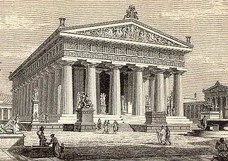 Reconstitution du temple « de Neptune », dans le Pierer's Universal-Lexikon, 1891.