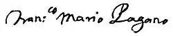 signature de Francesco Mario Pagano