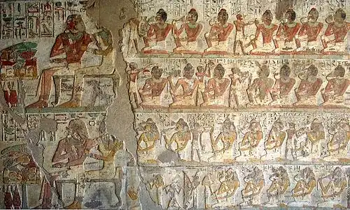 Scène de banquet dans le tombeau de Pahéri.