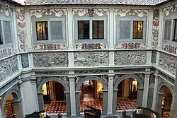 Cour intérieure du Palais Bartolomeo Scala ou Palais de la Gherardesca, à Florence