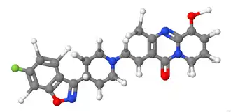 Structure moléculaire de la palipéridone en 3D