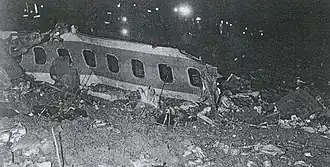 Les débris du vol 214 de la Pan Am, photographiés sur le site du crash.