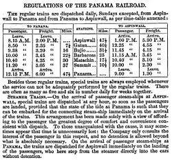 Panama Railroad Regulations & Schedule, 1861 (The Cooper Collections) [transcription available]