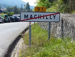 "Panneau EB20, sortie de Machilly, D1"