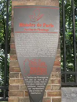 Panneau Histoire de Paris.