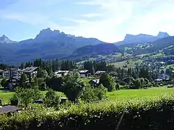 Panorama du bassin d'Ampezzo depuis le hameau de Grava di Sotto.