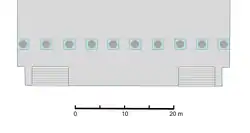 rectangle gris avec dix points alignés