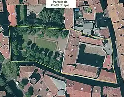 Vue de la parcelle de l'hôtel d'Espie.
