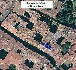 Vue de la parcelle de l'hôtel de Sacère-Murat.
