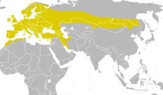 Description de l'image Parus major distribution map.png.