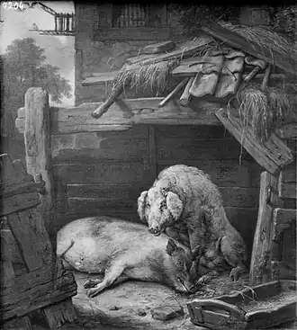 Paulus Potter, Les Pourceaux, 1647, Bruxelles, Musées royaux des beaux-arts de Belgique