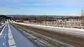 Vue du fleuve Saint-Laurent, du Long Pèlerin, du Pèlerin du Milieu et du Gros Pèlerin depuis la Route de la Station, décembre 2024