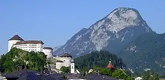 Vue depuis la :forteresse de Kufstein (de).