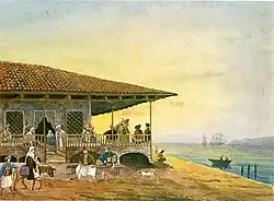 Patras. Café en bord de mer.