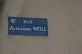 Plaque de la rue Alexandre-Weill à Phalsbourg.