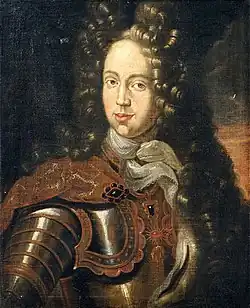 Philippe-Charles François (1663 † 1691), fils du précédent, 3e duc d'Arenberg et du Saint-Empire, 9e duc d'Aerschot.