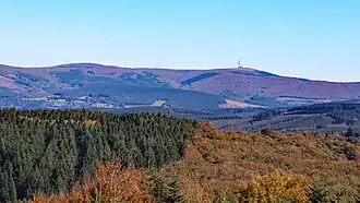 Les forêts de hêtres et de résineux couvrent la partie haute de la Montagne Noire dominée par le pic de Nore.