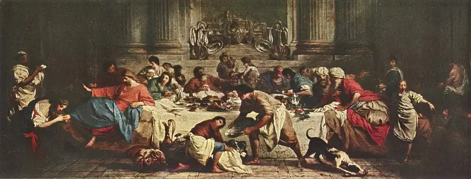 Banquet dans la maison de Simons, 1737, huile sur toile, 215 × 679 cm, Paris, musée du Louvre.