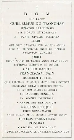 Relevé de pierre tombale