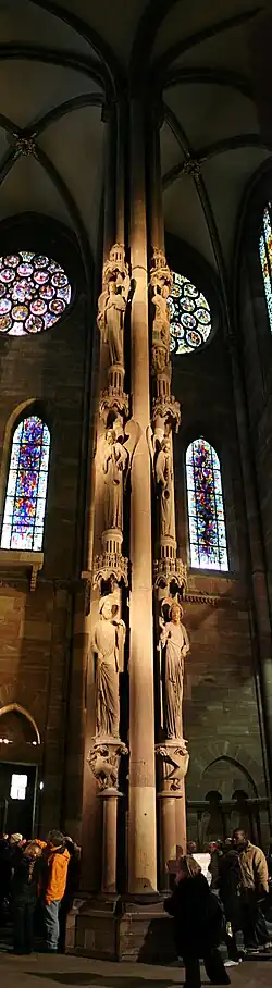 Le pilier des Anges de la cathédrale Notre-Dame de Strasbourg.