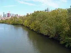 La rivière Chicago borde le côté ouest du Ping Tom Memorial Park.