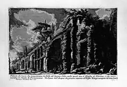 Vestiges du nymphée monumental, Piranèse.