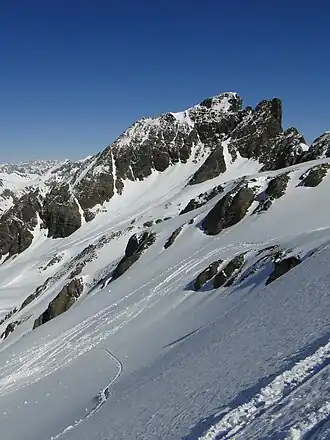 Vue hivernale depuis le pizzo dei Tre Confini.