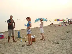 Plage sur le lac Prespa.