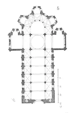 Plan de l'église d'après Viollet-le-Duc.