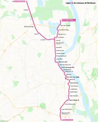 Voir la carte de la ligne.