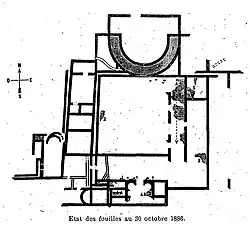 Plan en noir et blanc d'un bâtiment.