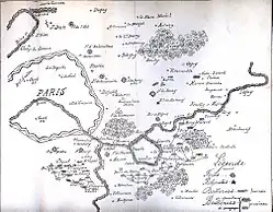 Plan de la bataille de Champigny, publié dans Paris-Journal de 1870-1871.