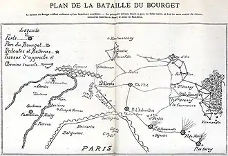 Plan de la bataille du Bourget publié dans Paris-Journal en 1870