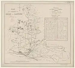 Plan de la commune de Brain-sur-l'Authion en 1874.