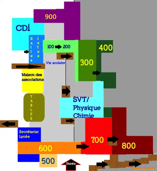 Plan des salles de cours.